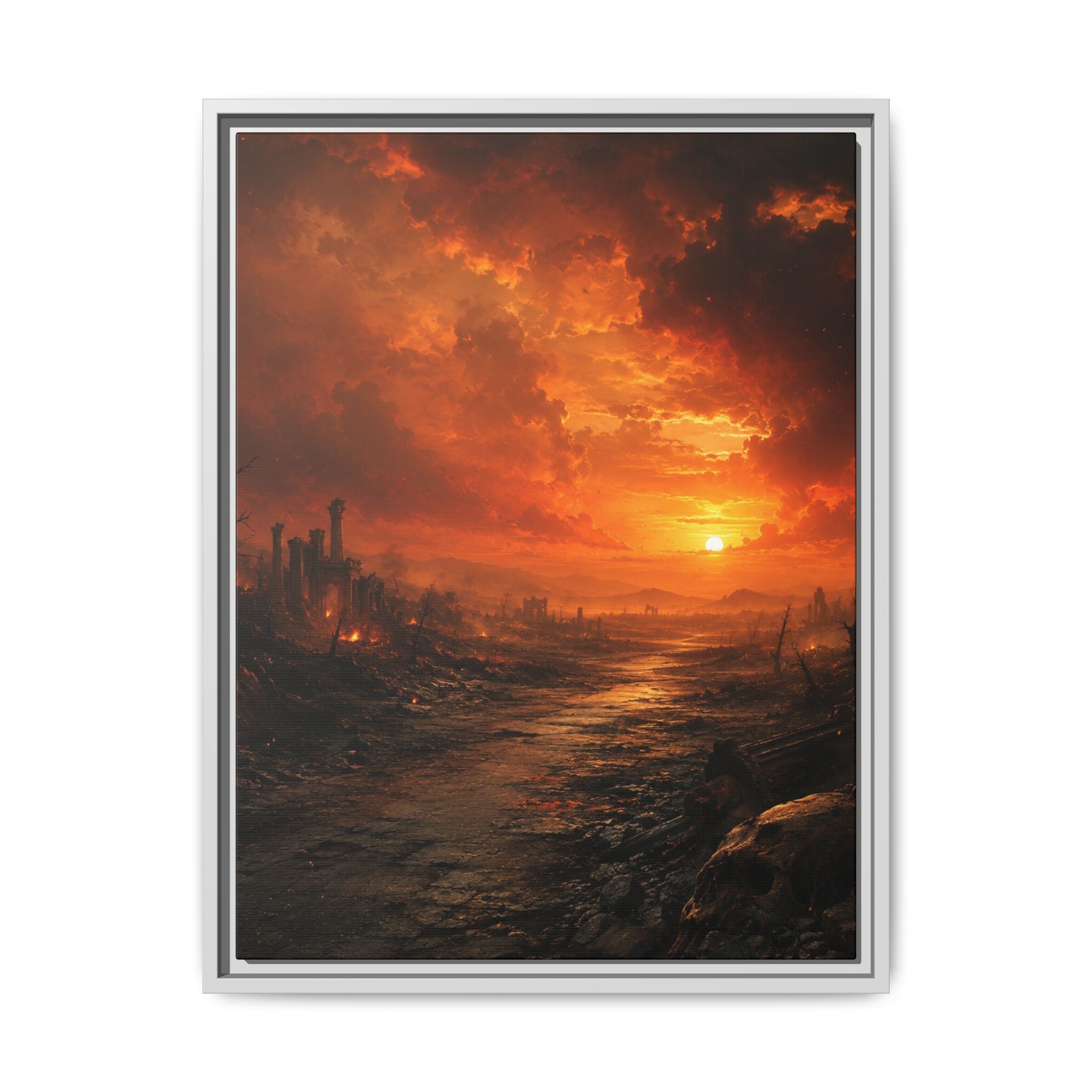Fine Art Paper Print — Fiery Sunset Apocalyptic Landscape