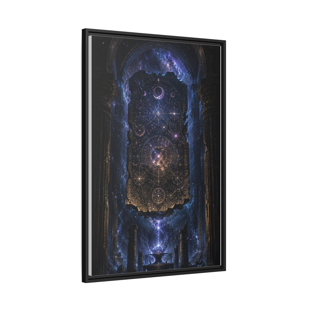 Framed Matte Canvas Wall Art — Cosmic Cathedral Galaxy Print