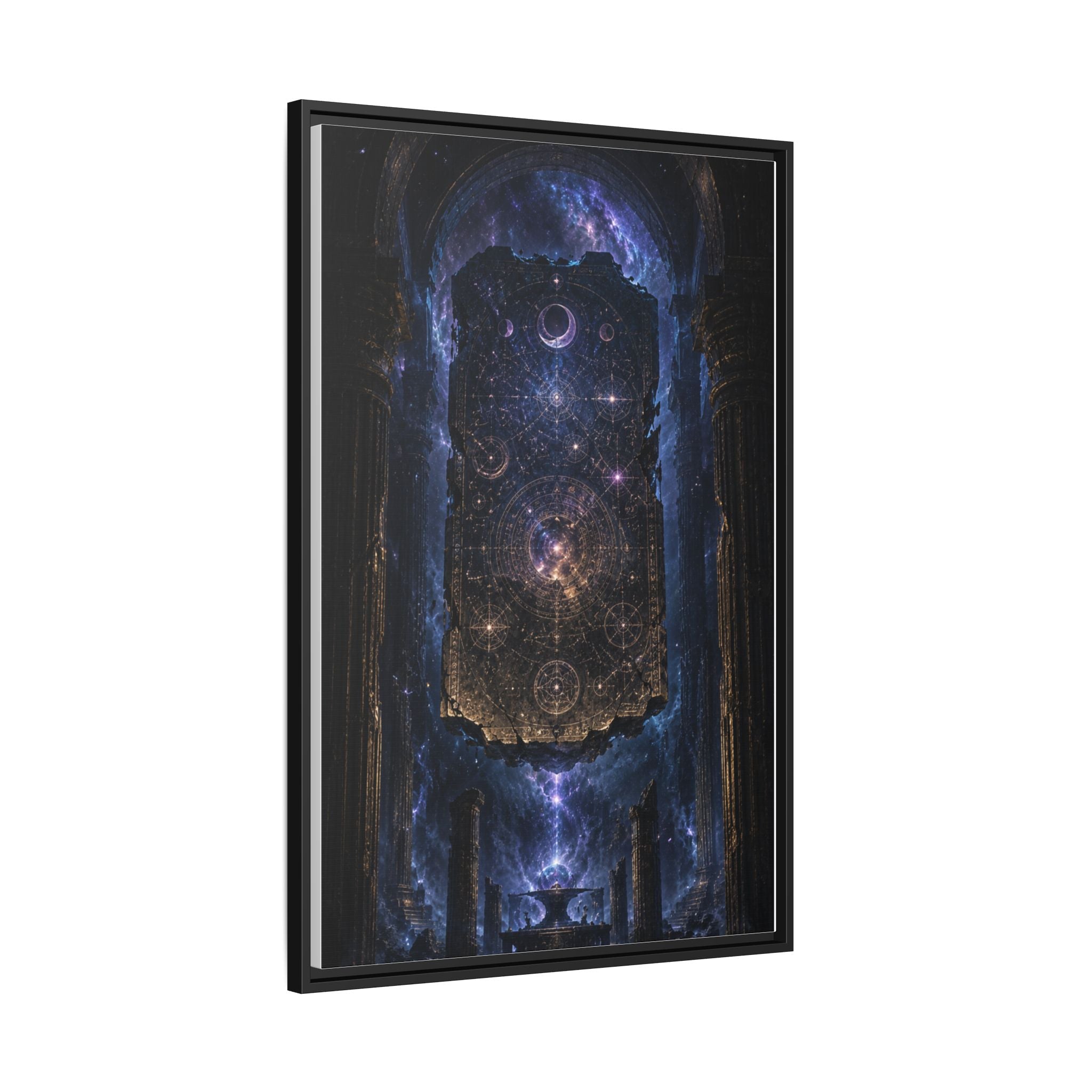 Framed Matte Canvas Wall Art — Cosmic Cathedral Galaxy Print