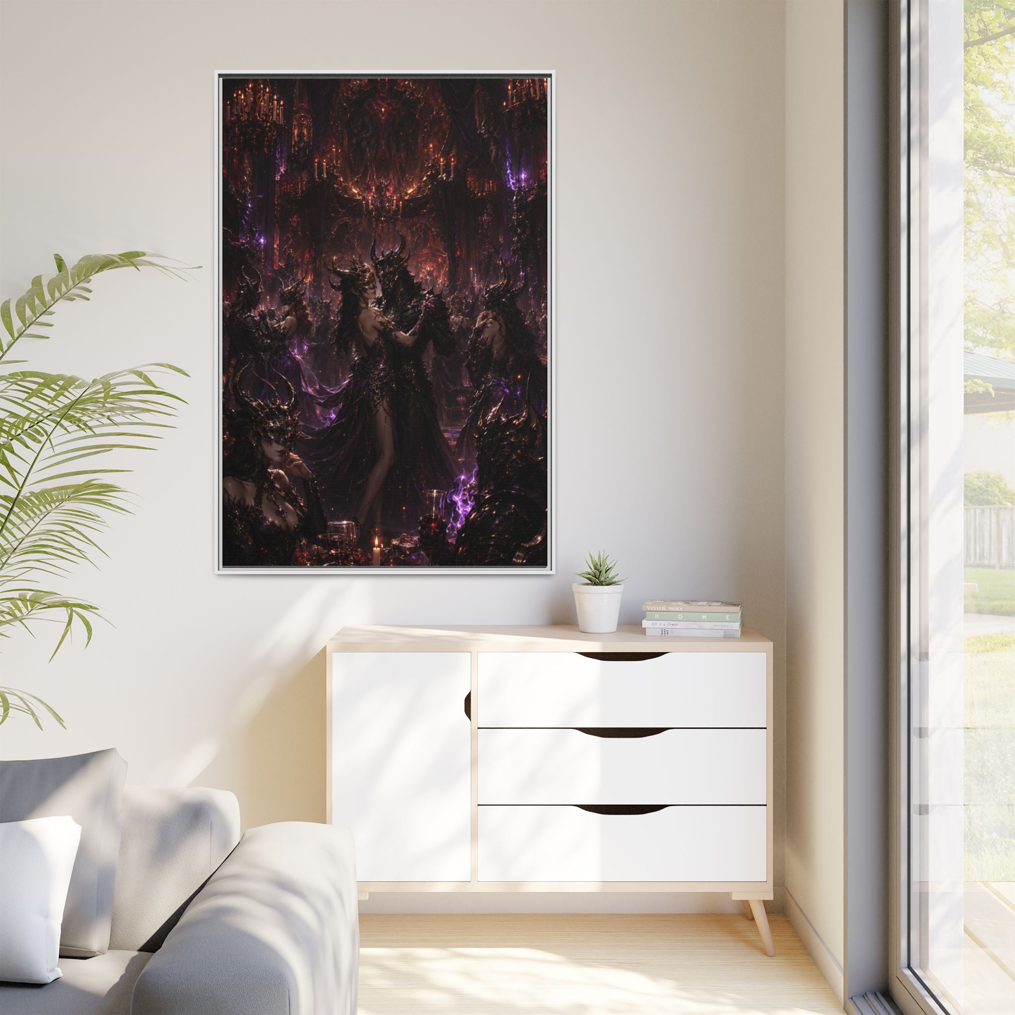 Framed Matte Canvas — Dark Fantasy Demon Lord Wall Art