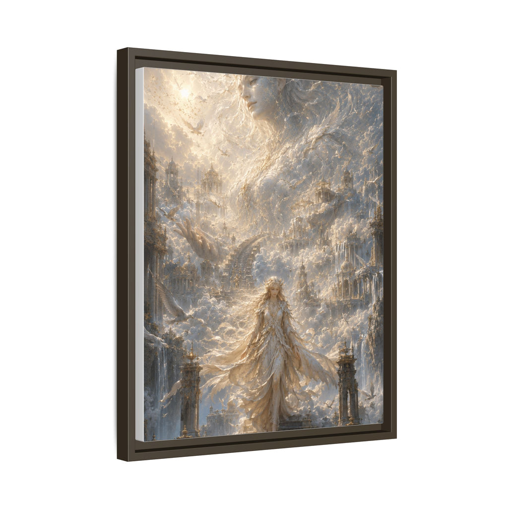 Ethereal Goddess Matte Framed Canvas Art — Dreamlike Fantasy Wall Decor