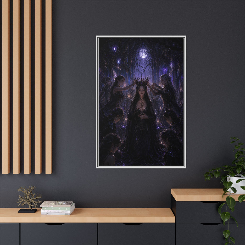 Gothic Moon Queen Framed Canvas Print