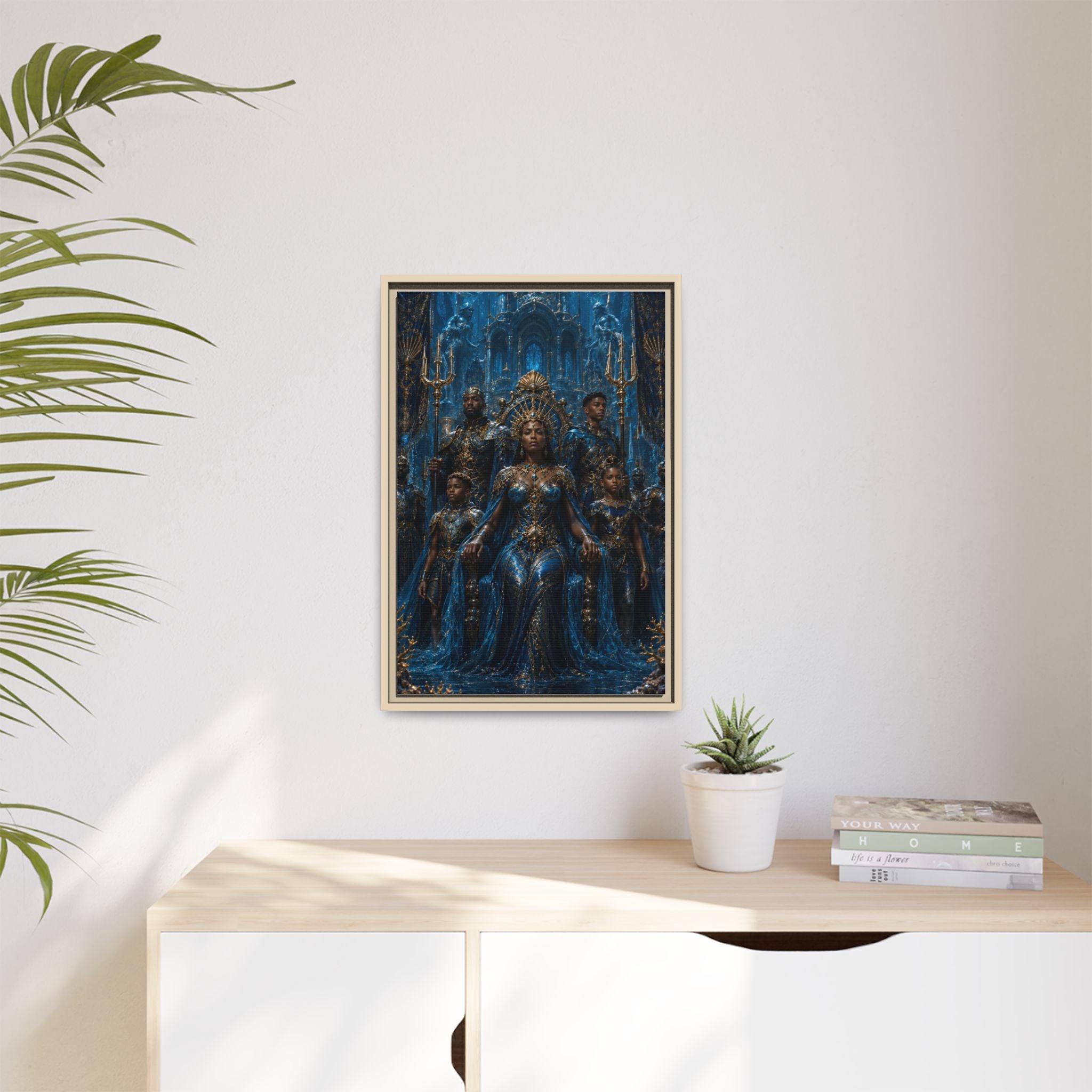 Underwater Queen Matte Framed Canvas — Oceanic Fantasy Wall Art