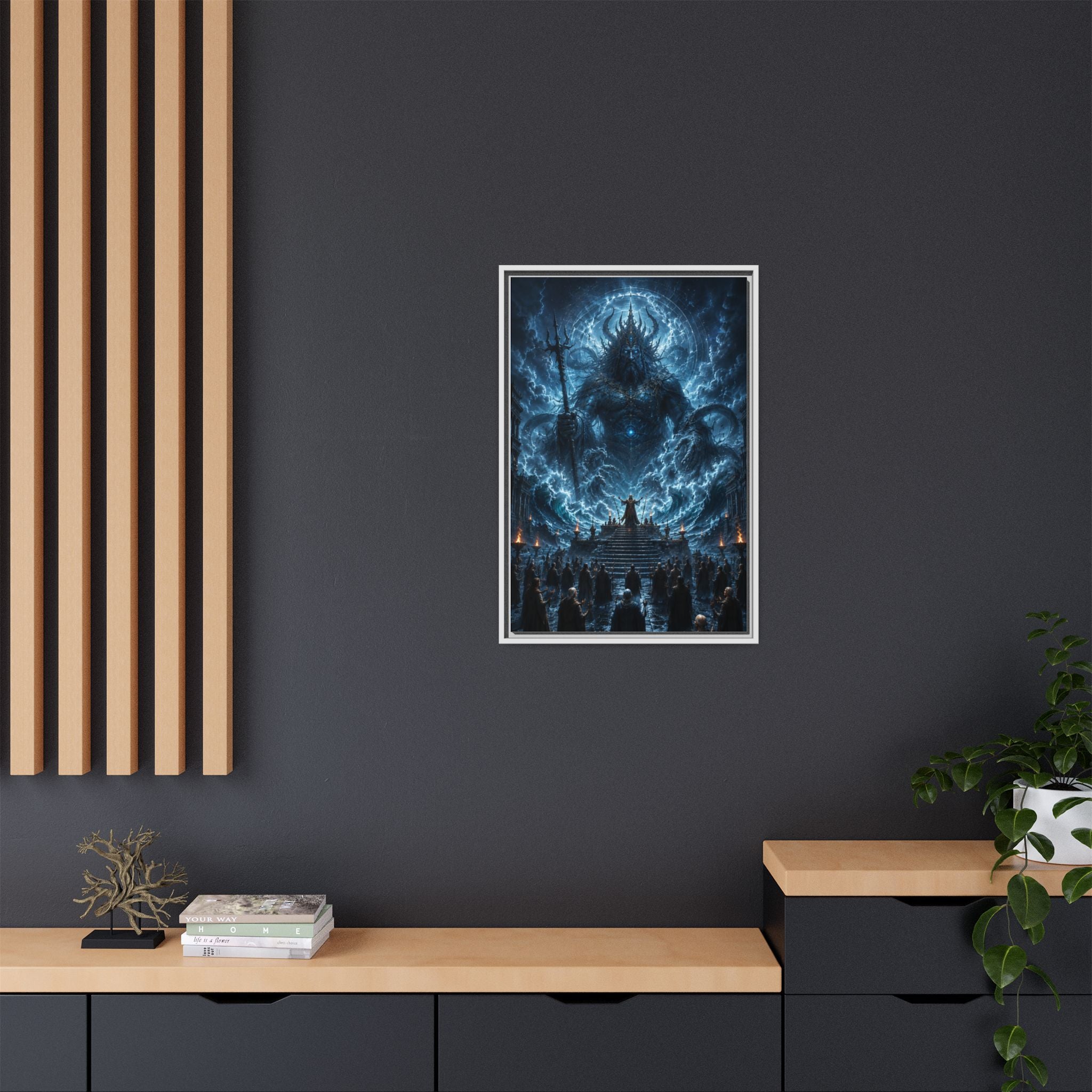 Framed Matte Canvas — Cosmic Dark Deity Art Print