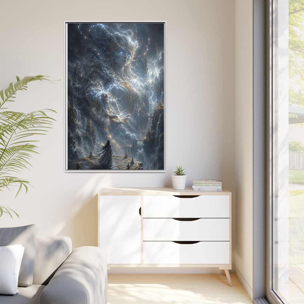 Framed Matte Canvas Print — Ethereal Star Goddess Fantasy Wall Art