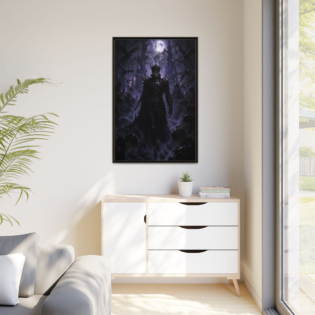 Dark King Matte Canvas Framed Print — Gothic Fantasy Wall Art