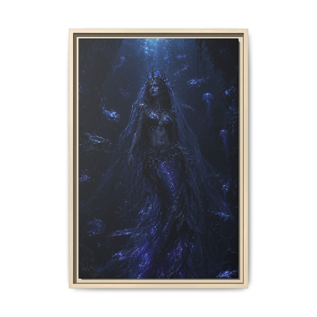 Underwater Siren Matte Fine Art Paper Print — Dark Ocean Mermaid Wall Art