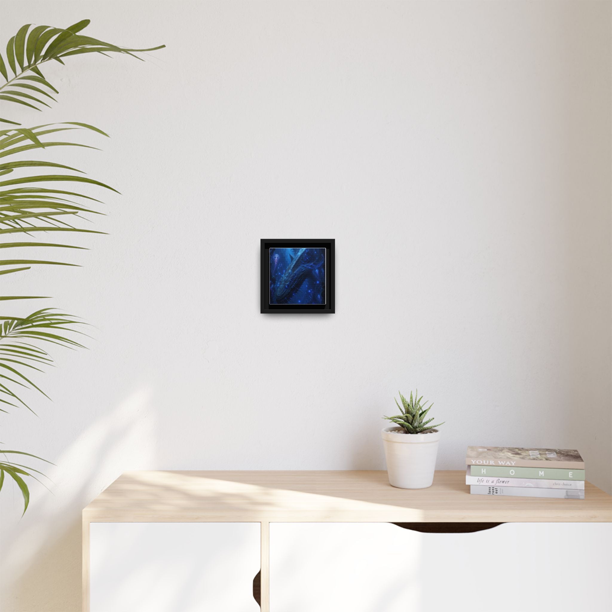 Framed Matte Canvas Art - Deep Sea Leviathan Fantasy Print