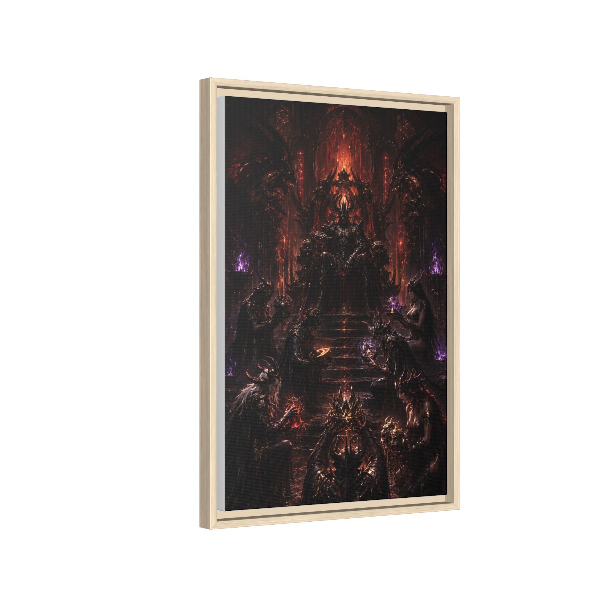 Dark Fantasy Throne Room Matte Canvas Print (Framed)