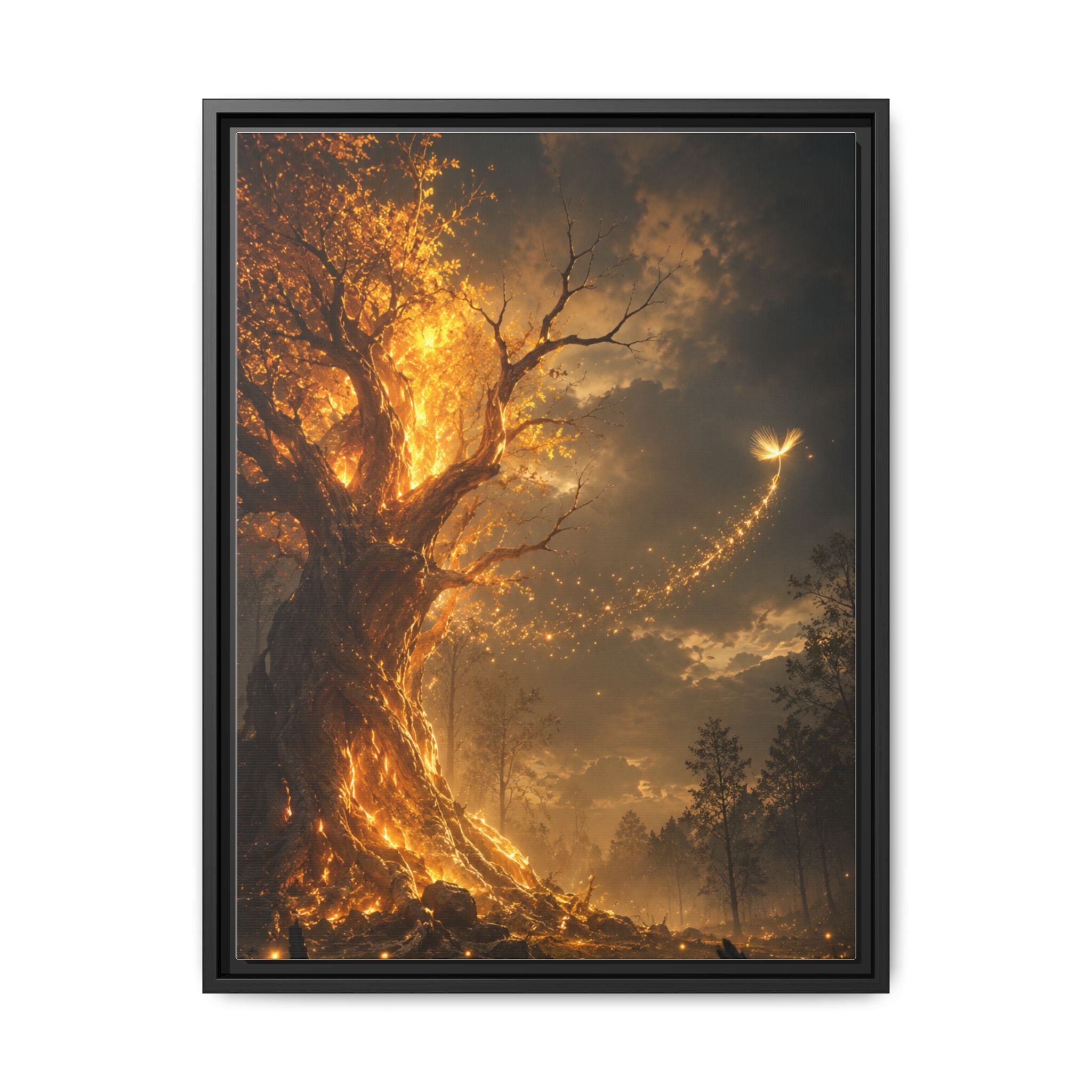 Framed Matte Canvas — Glowing Enchanted Tree Wall Art