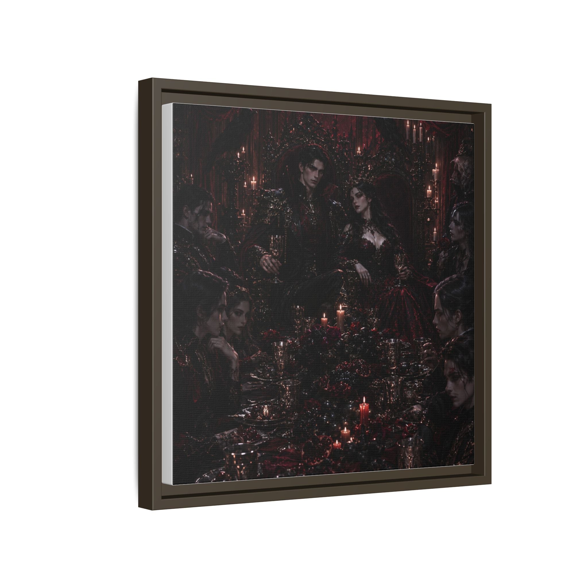 Gothic Victorian Dinner Party Matte Framed Canvas