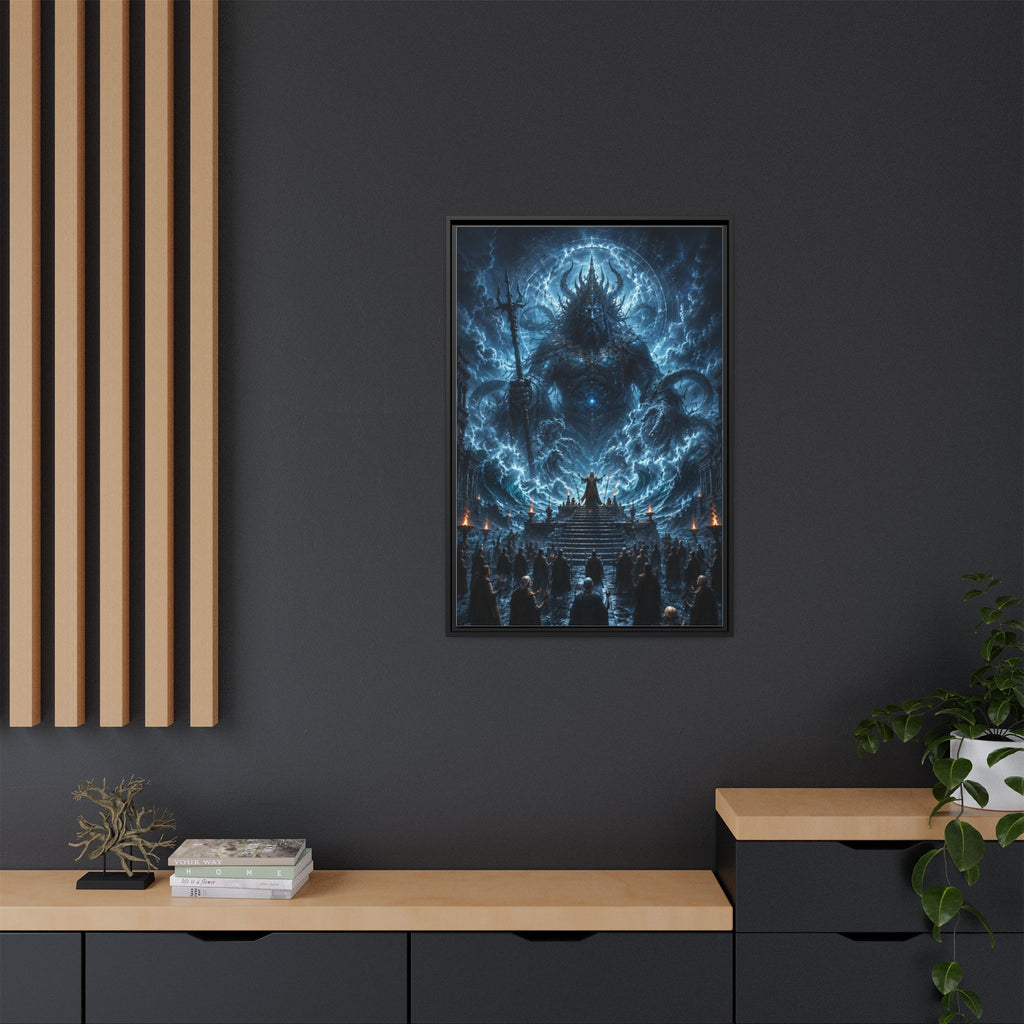 Framed Matte Canvas — Cosmic Dark Deity Art Print