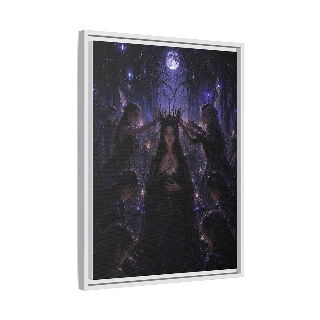 Gothic Moon Queen Framed Canvas Print