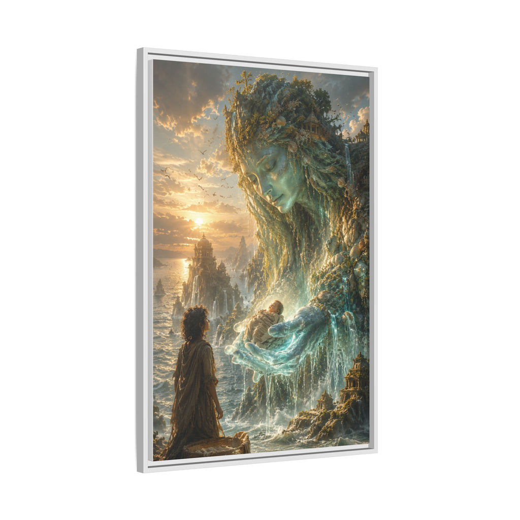 Framed Matte Canvas Print — Ocean Spirit Guardian Fantasy Art