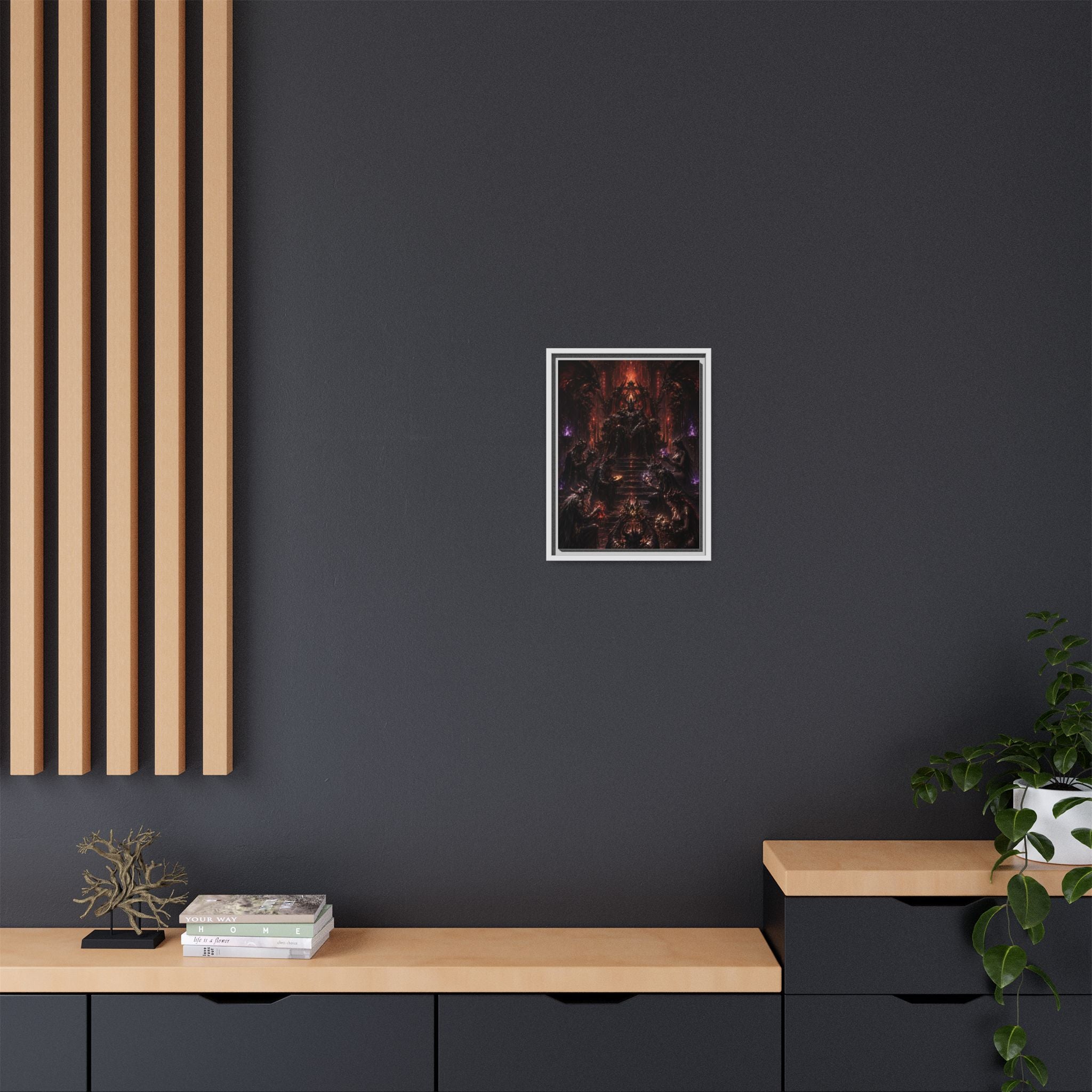 Dark Fantasy Throne Room Matte Canvas Print (Framed)