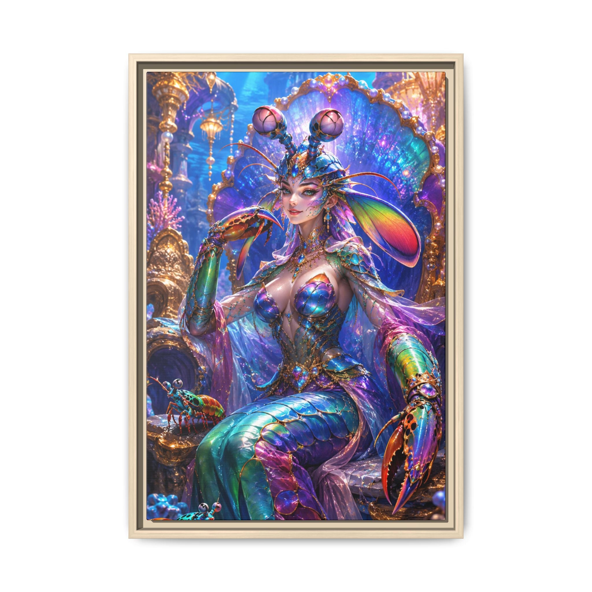 Mermaid Queen Fine Art Paper Print — Vibrant Fantasy Underwater Wall Decor