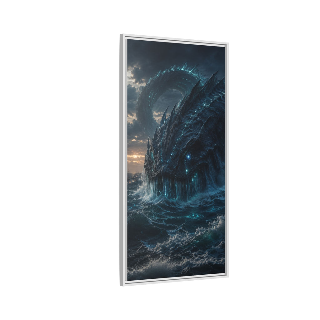 Framed Matte Canvas - Mythic Sea Leviathan Wall Art
