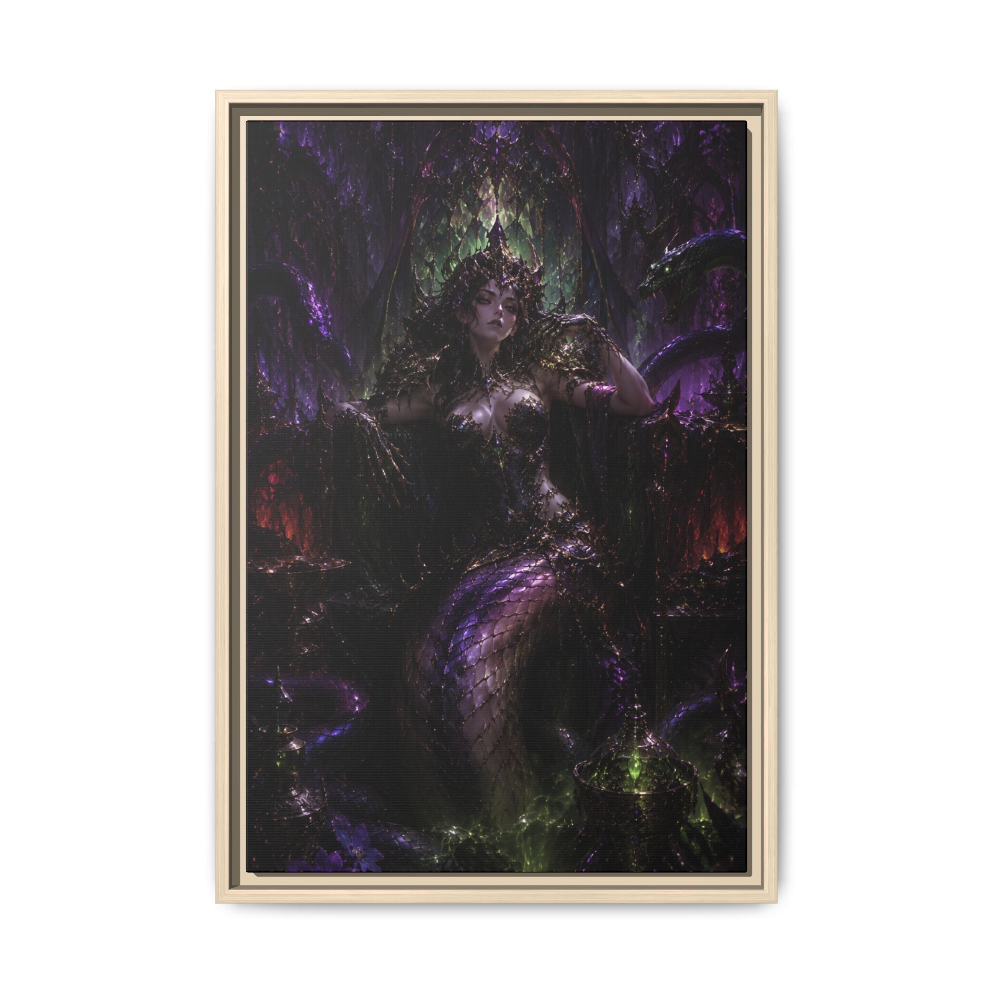 Dark Fantasy Goddess Fine Art Paper Print — Multi‑Color Wall Art