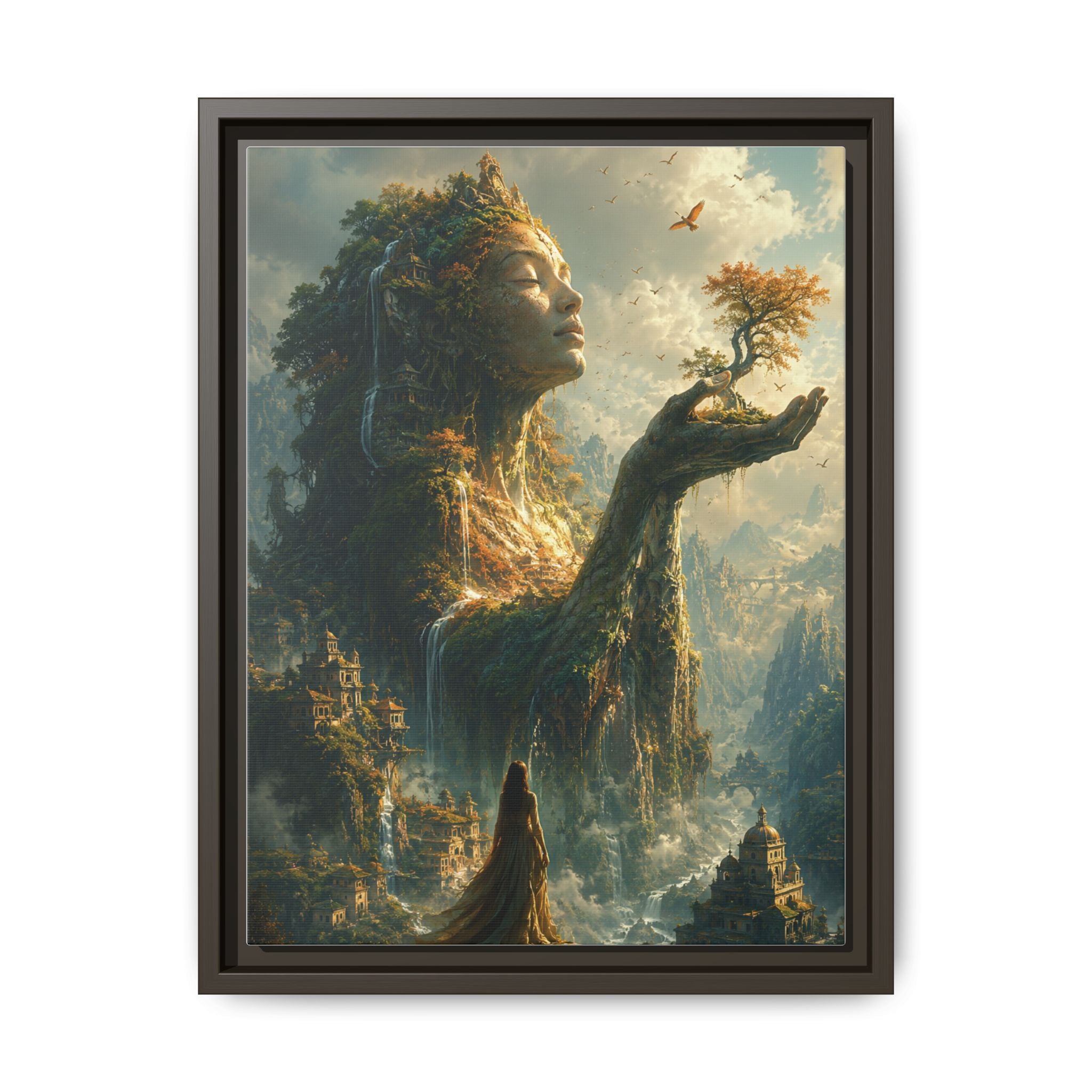 Framed Matte Canvas - Earth Goddess Fantasy Wall Art