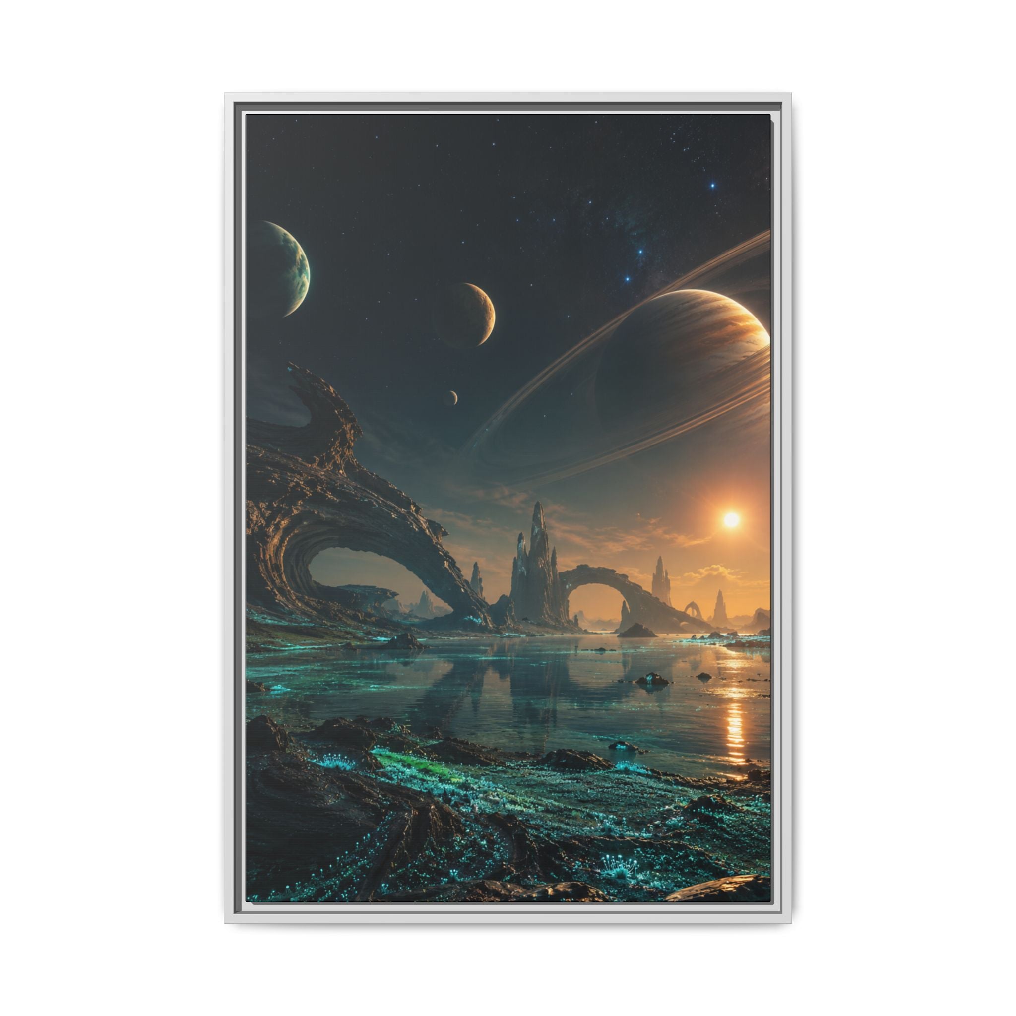Fine Art Paper Print: Alien Seascape Sci‑Fi Landscape Wall Art