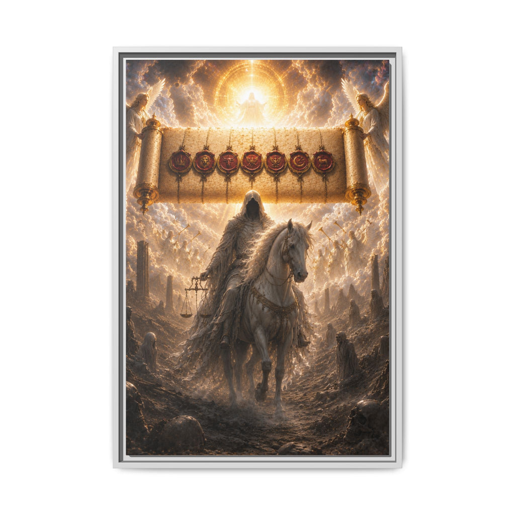 Framed Matte Canvas — Rider of the Pale Horse Biblical Apocalypse Wall Art