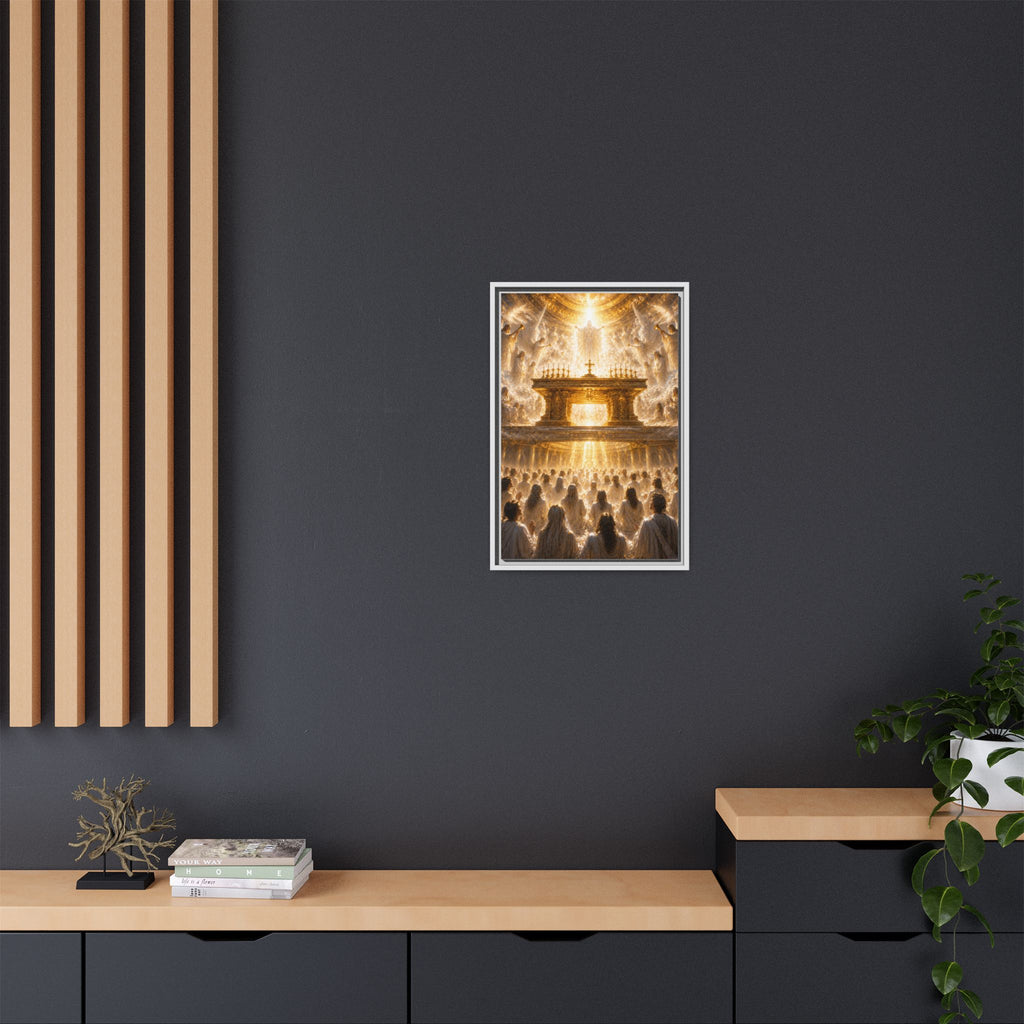Heavenly Altar Matte Canvas Framed Wall Art — Spiritual Church Scene