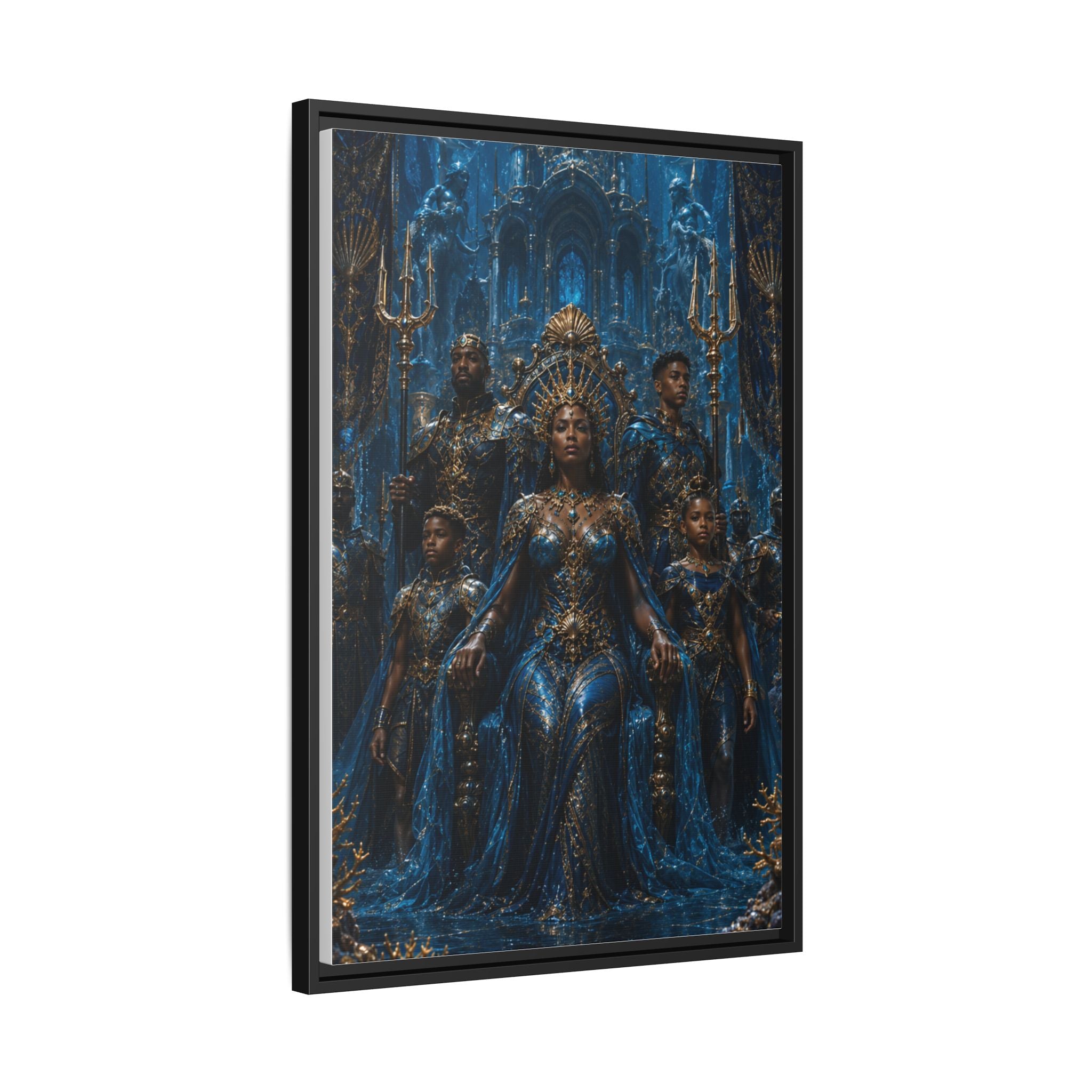 Underwater Queen Matte Framed Canvas — Oceanic Fantasy Wall Art