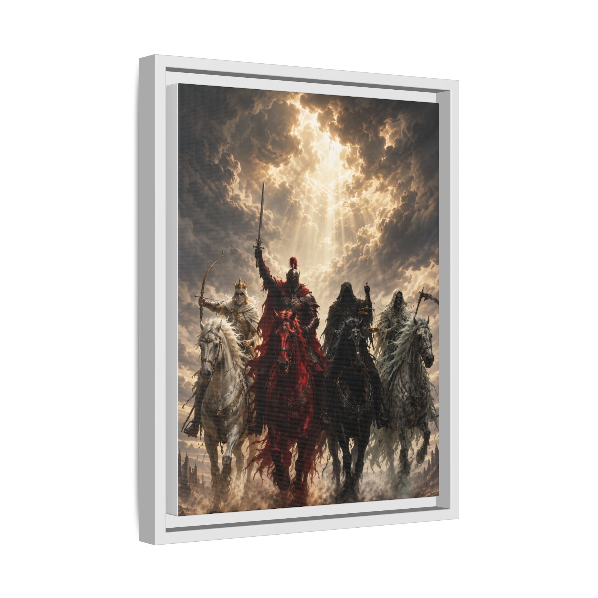 Framed Matte Canvas Print — Four Horsemen Fantasy Wall Art