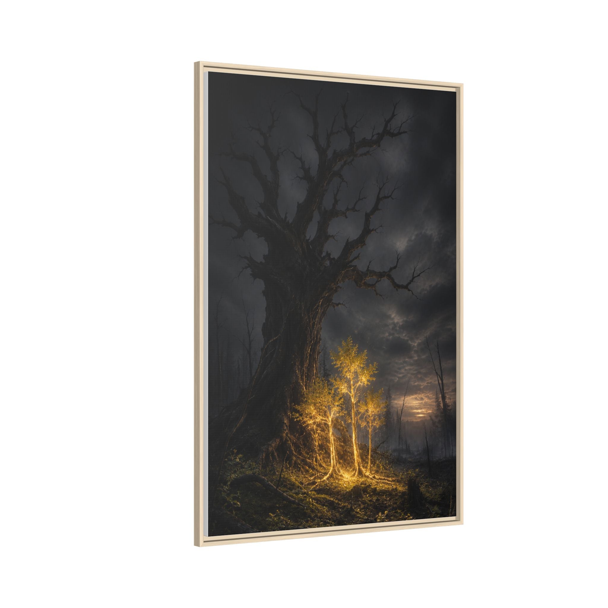 Framed Matte Canvas — Glowing Enchanted Tree Wall Art