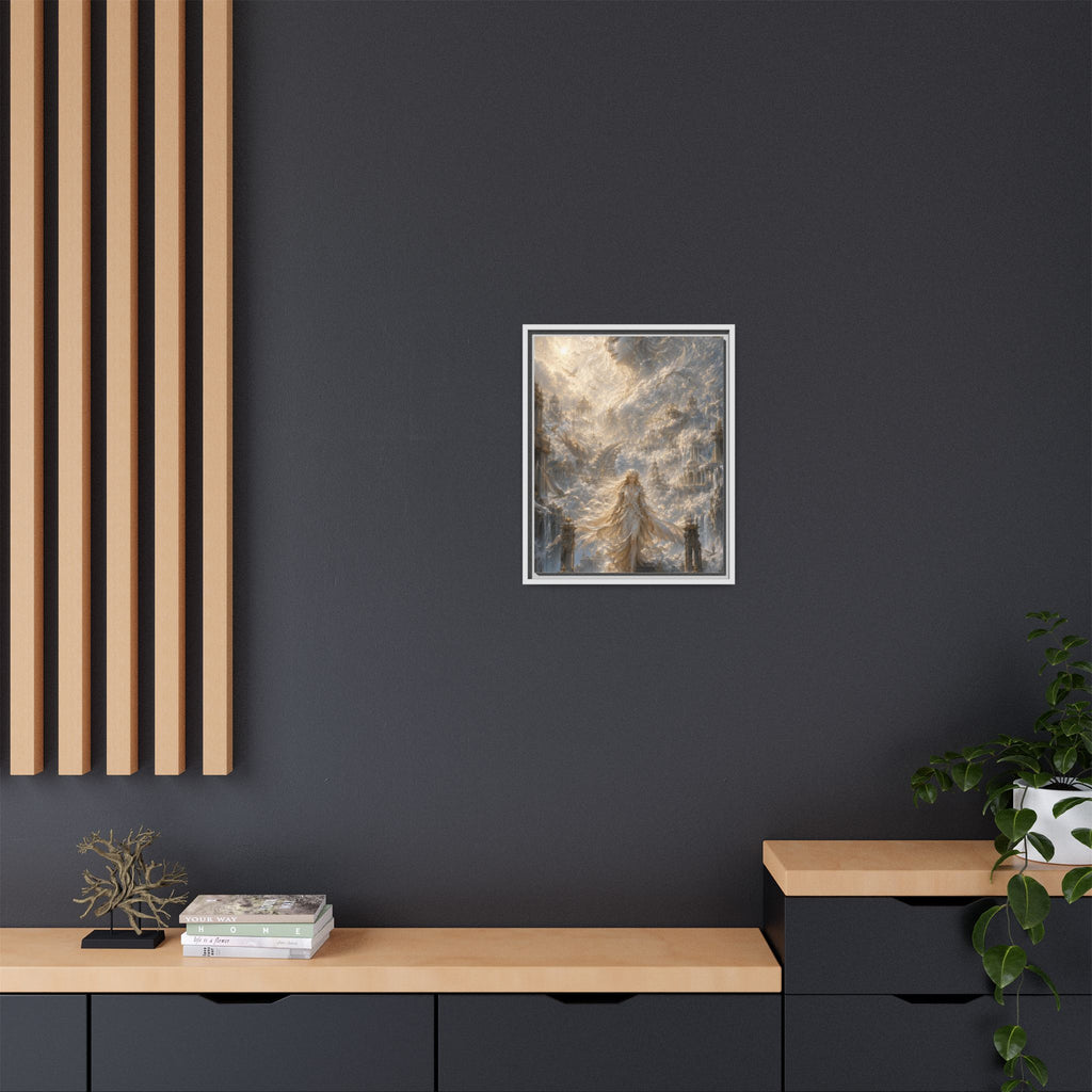 Ethereal Goddess Matte Framed Canvas Art — Dreamlike Fantasy Wall Decor