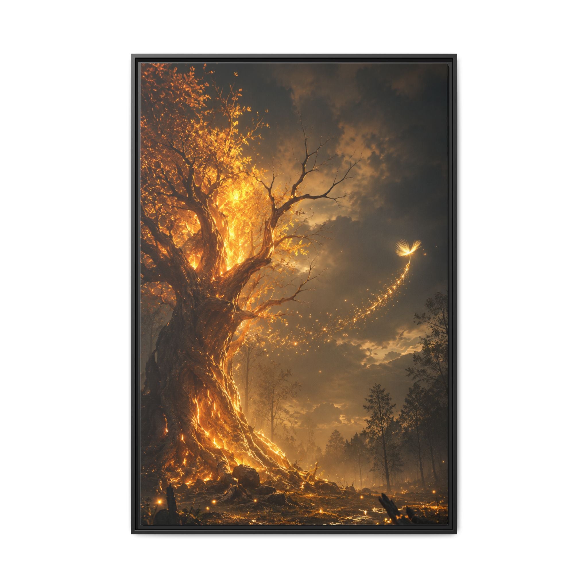Framed Matte Canvas — Glowing Enchanted Tree Wall Art
