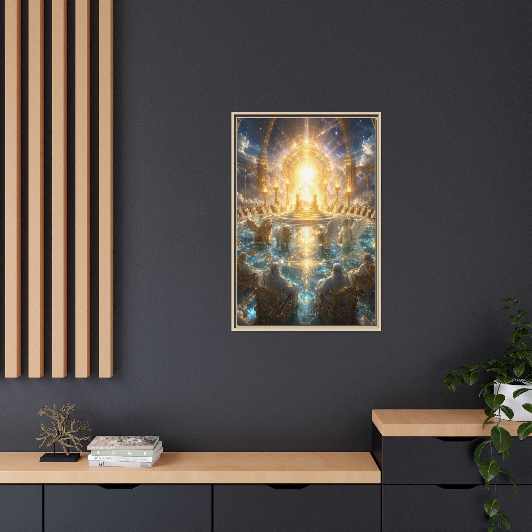 Heavenly Throne Room Matte Framed Canvas Print