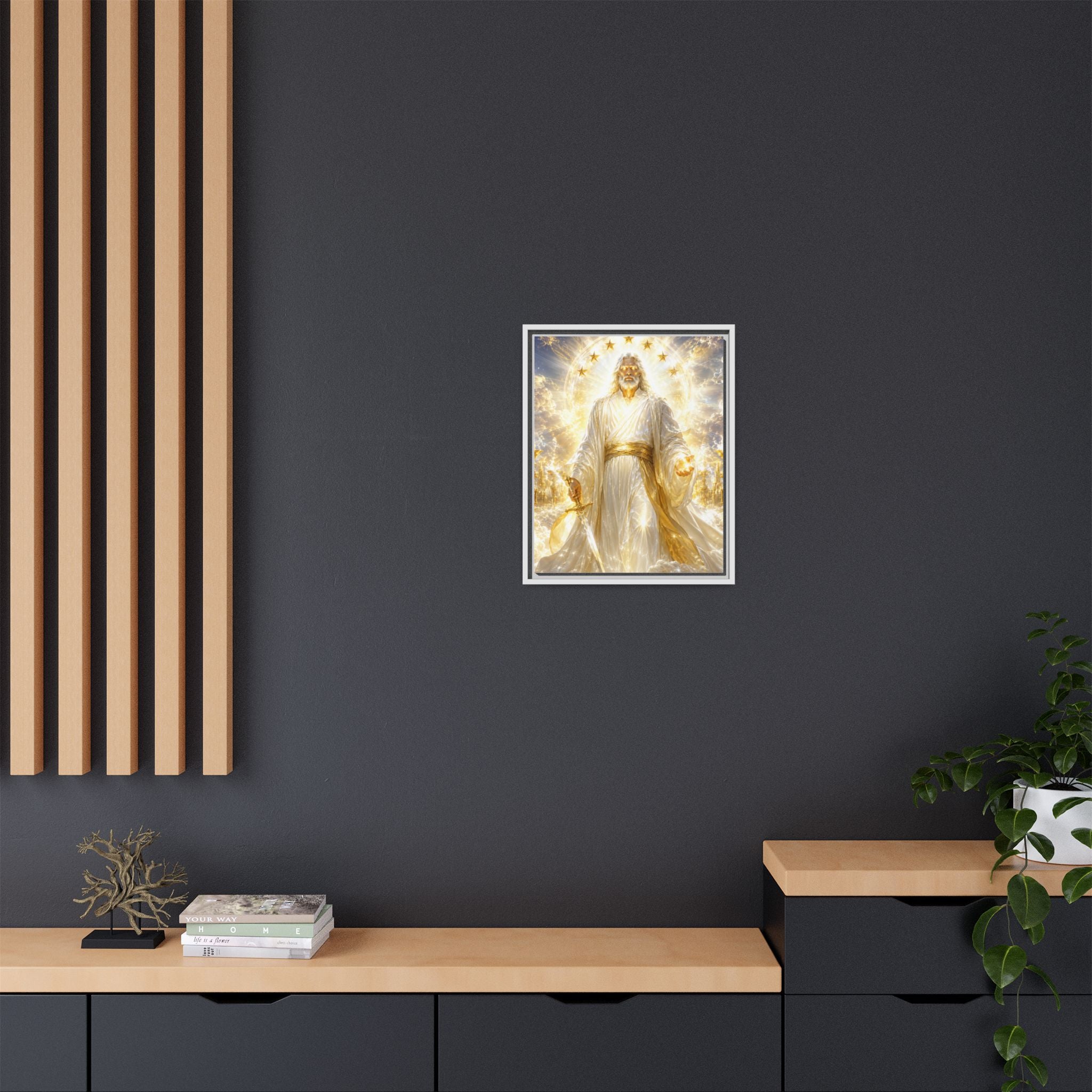 Framed Matte Canvas: Radiant Divine Christ Art Print