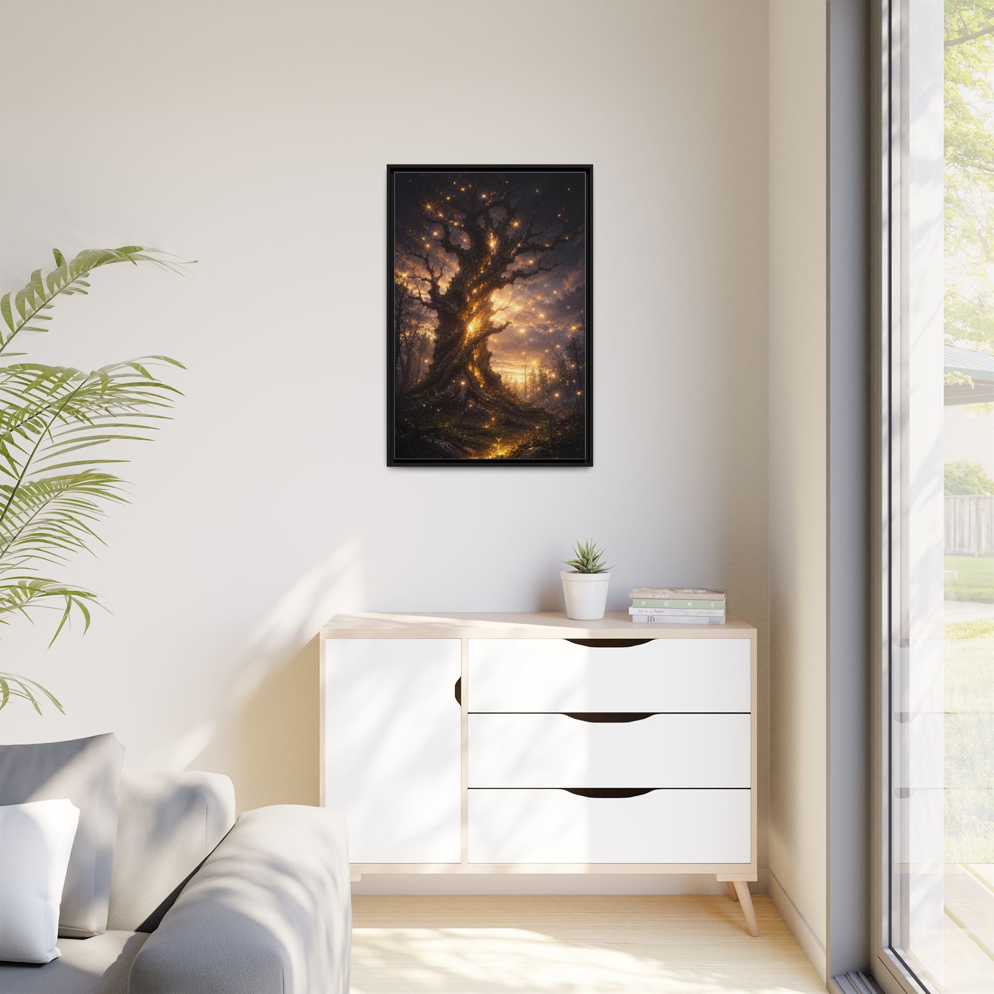 Enchanted Tree Matte Canvas Print — Framed Fantasy Wall Art