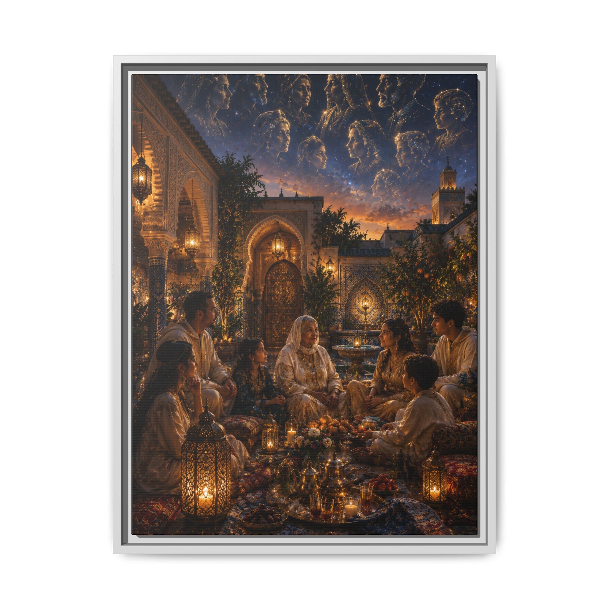 Fine Art Paper Print - Ramadan Iftar Night Scene Wall Art