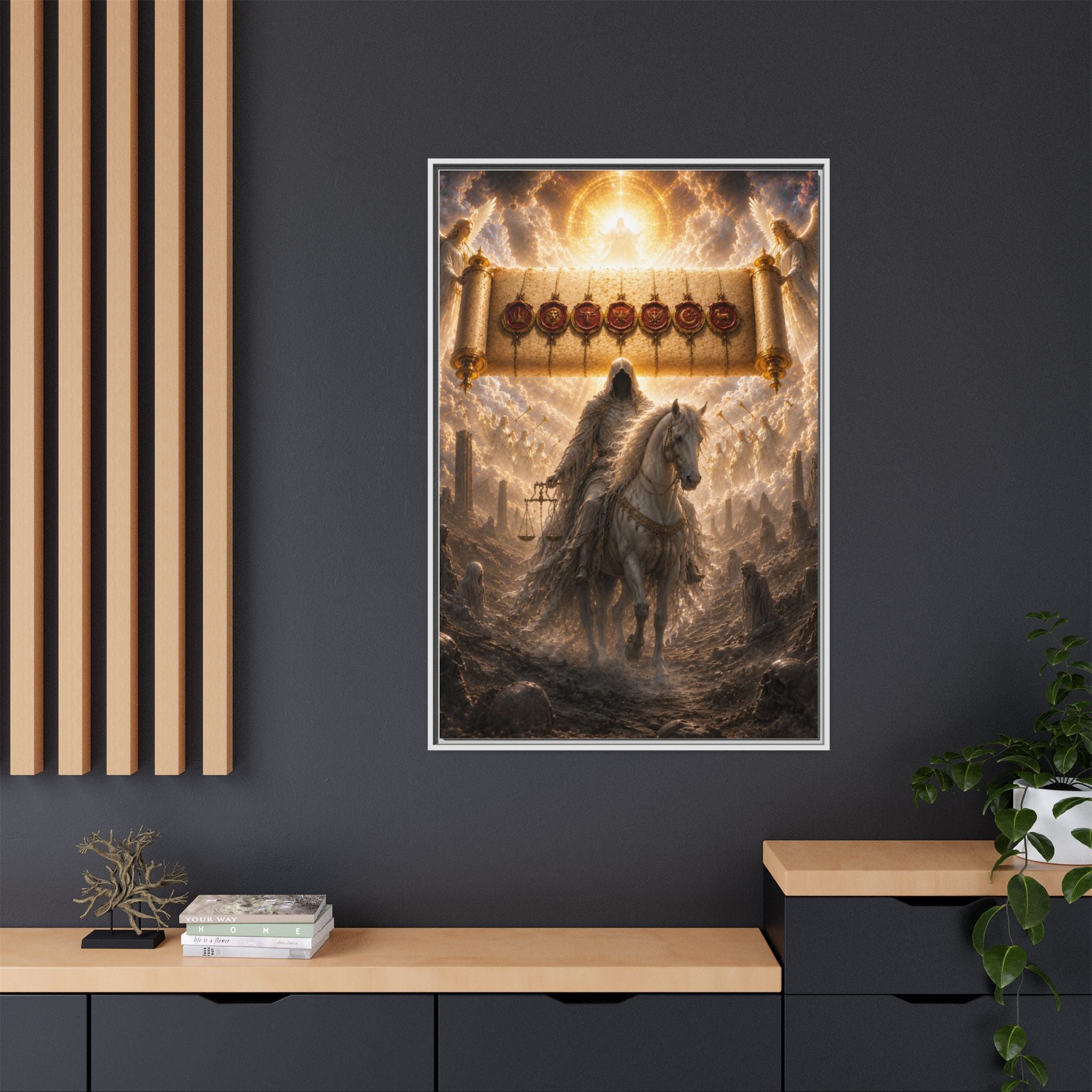 Framed Matte Canvas — Rider of the Pale Horse Biblical Apocalypse Wall Art