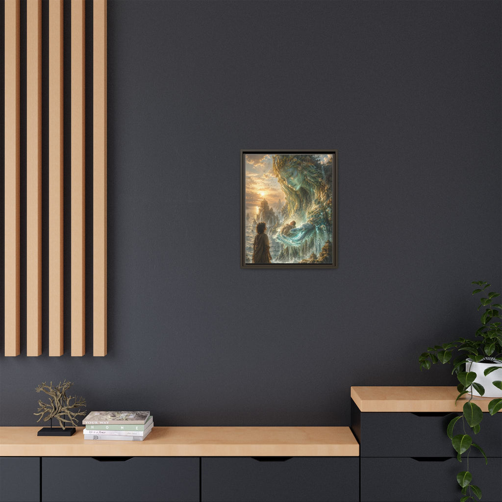 Framed Matte Canvas Print — Ocean Spirit Guardian Fantasy Art