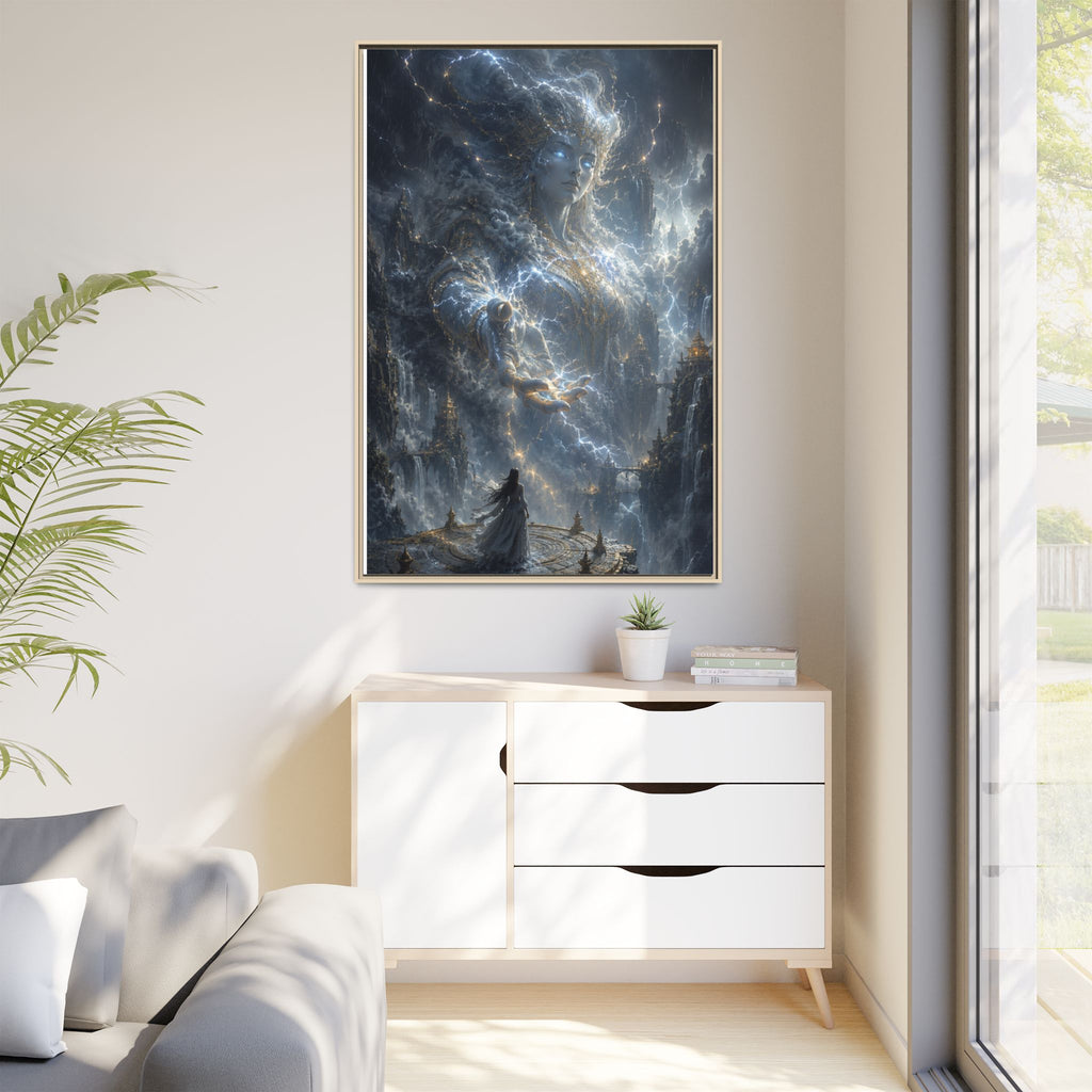Framed Matte Canvas Print — Ethereal Star Goddess Fantasy Wall Art