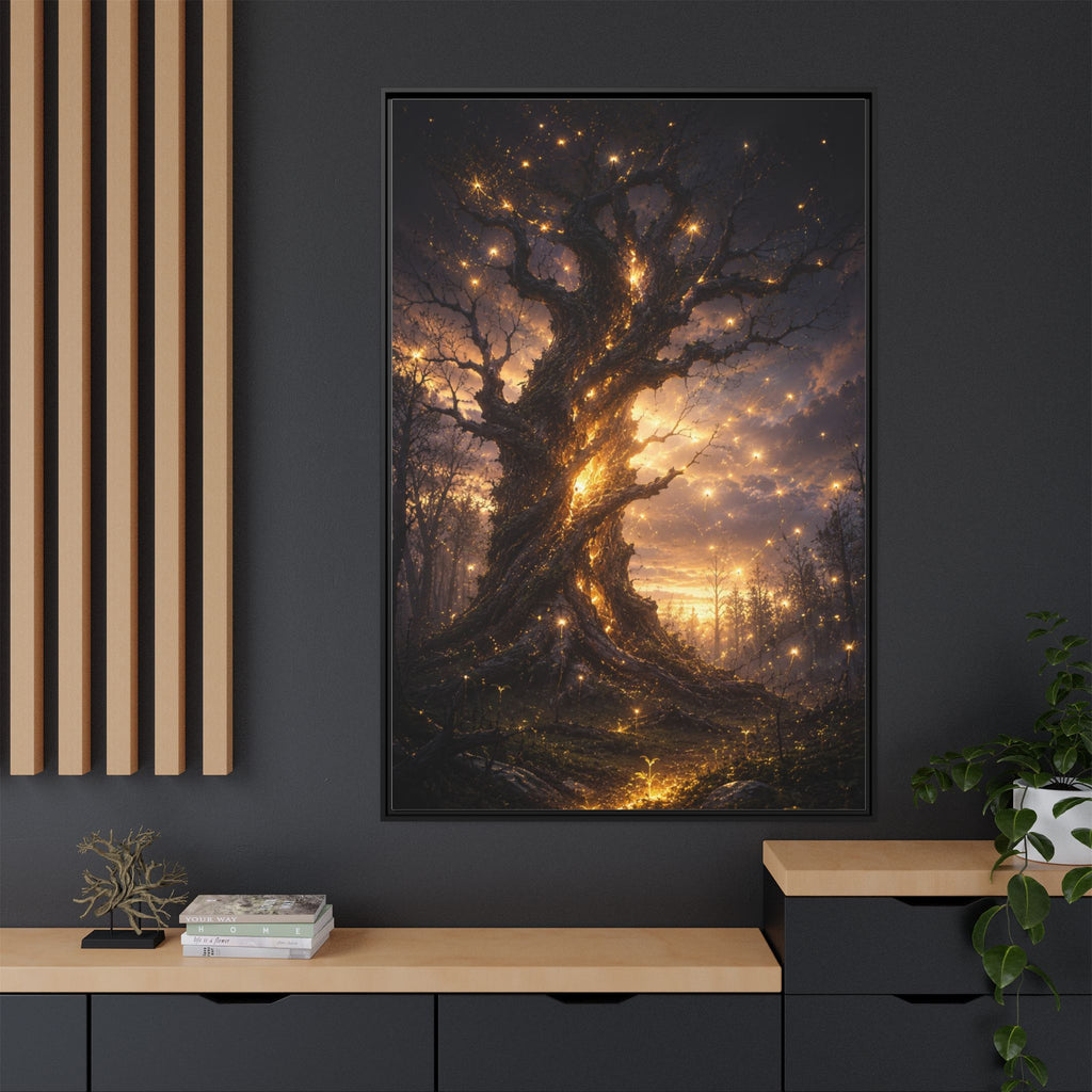 Enchanted Tree Matte Canvas Print — Framed Fantasy Wall Art