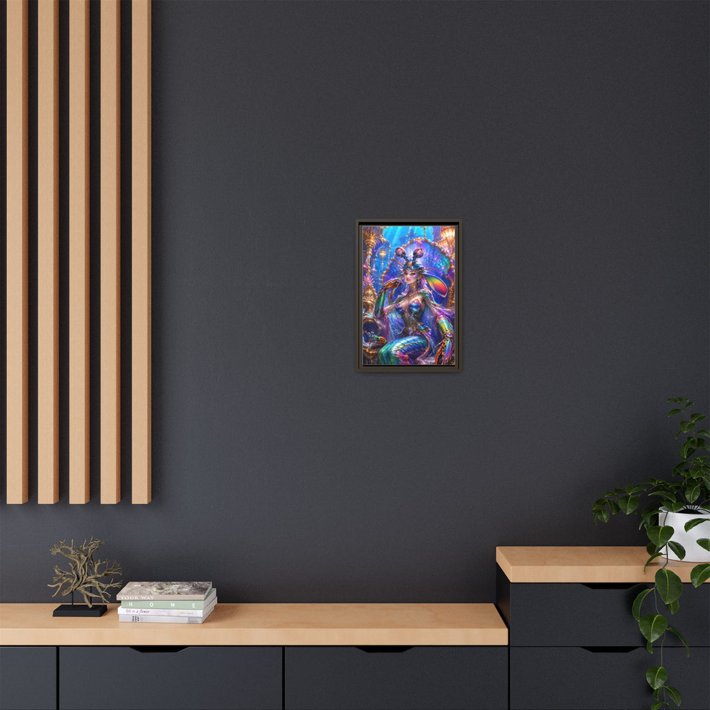 Mermaid Queen Framed Matte Canvas Art — Vibrant Fantasy Underwater Wall Decor