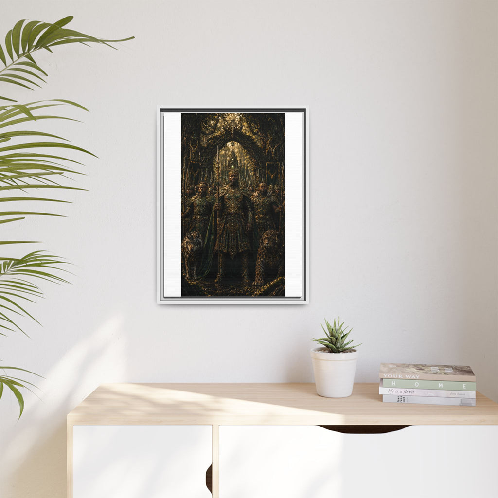 Dark Fantasy Throne Room Matte Canvas Print (Framed)