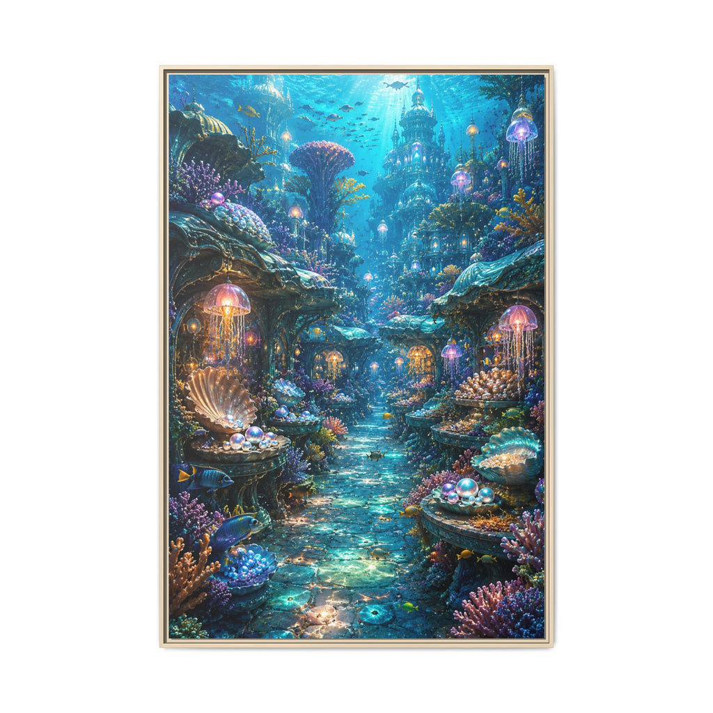 Framed Matte Canvas - Enchanted Underwater Coral Reef Print