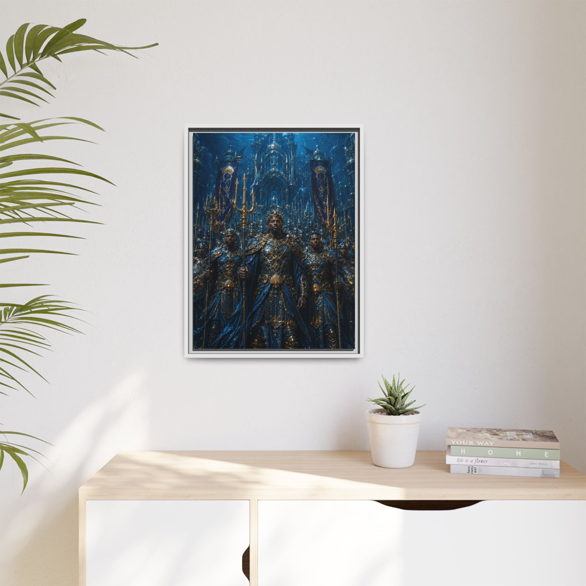 Framed Matte Canvas - Underwater King Artwork