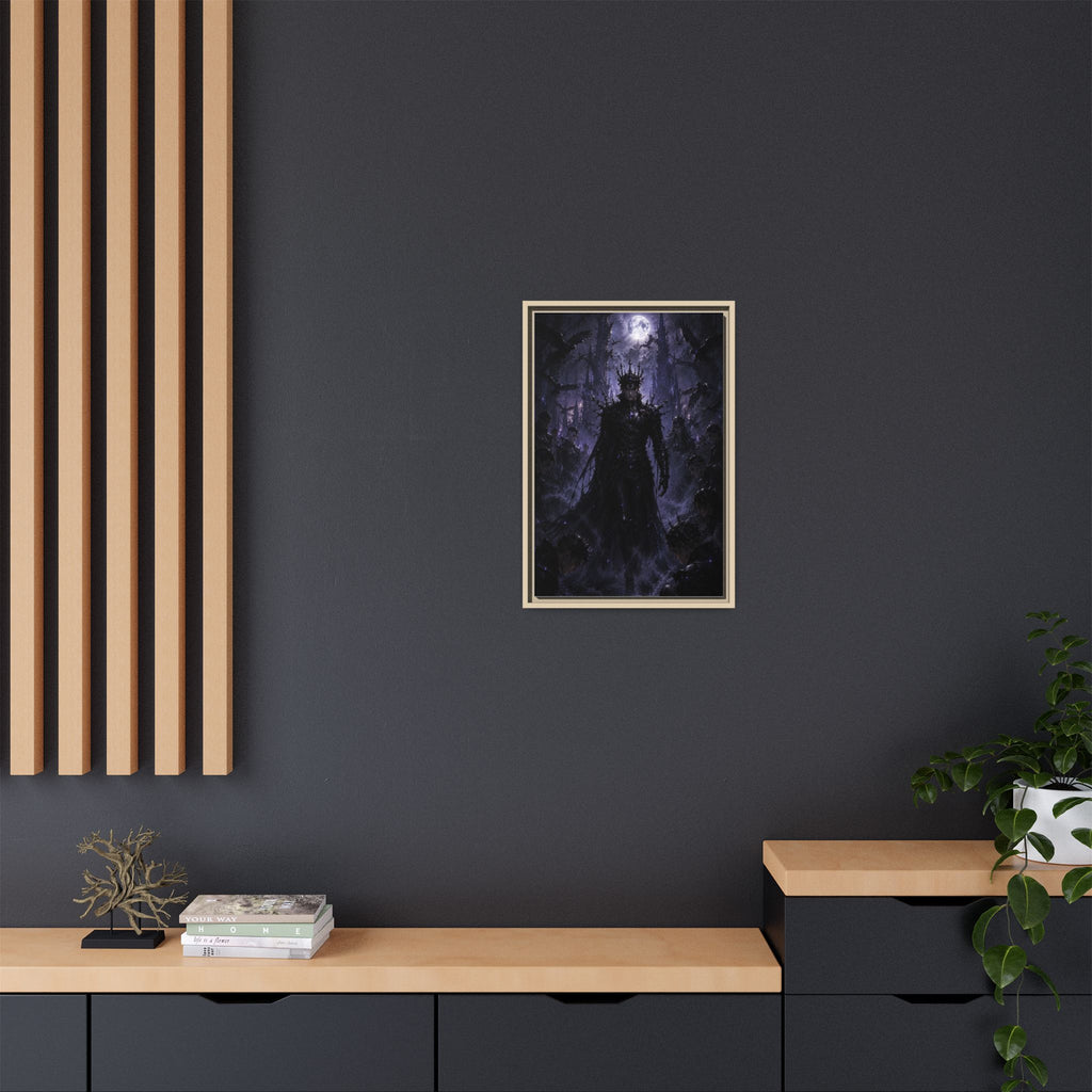 Dark King Matte Canvas Framed Print — Gothic Fantasy Wall Art