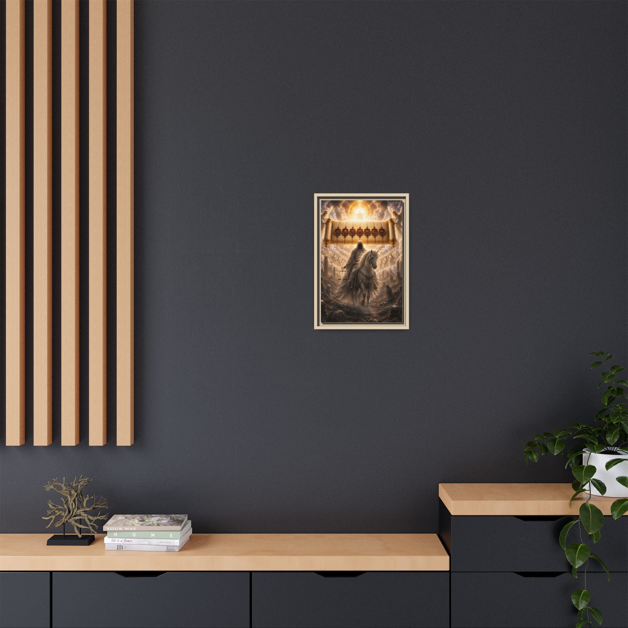 Framed Matte Canvas — Rider of the Pale Horse Biblical Apocalypse Wall Art