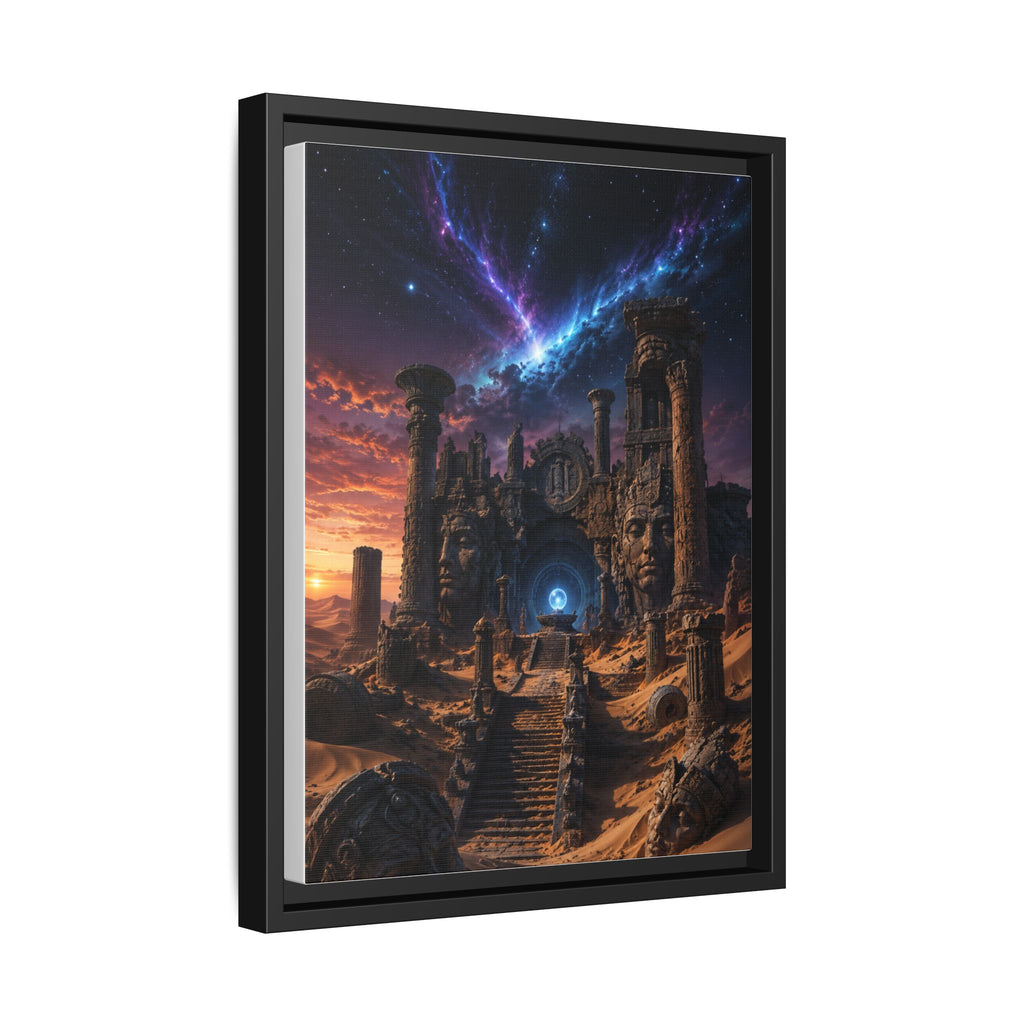 Framed Matte Canvas — Mystical Desert Ruins Nightscape