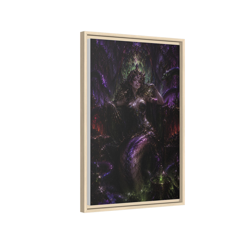 Dark Fantasy Goddess Matte Canvas Print — Framed Multi‑Color Wall Art