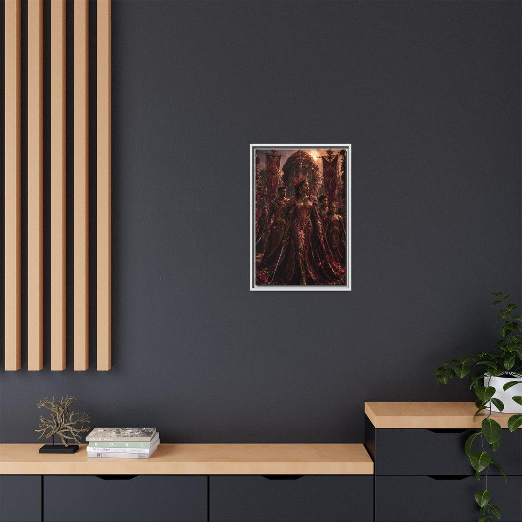 Framed Matte Canvas Art — Regal Fantasy Queen Portrait