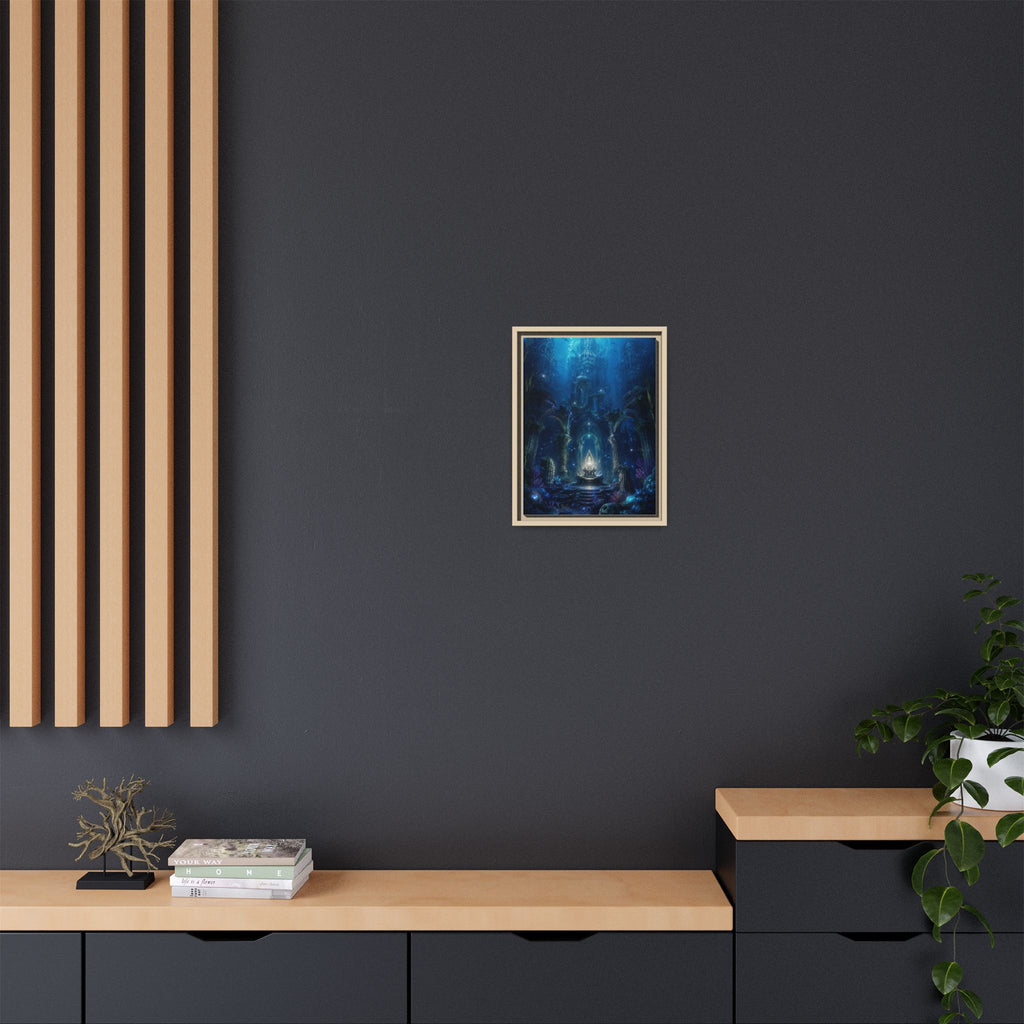 Framed Matte Canvas - Enchanted Underwater Temple Fantasy Art