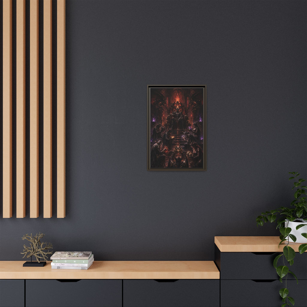 Dark Fantasy Throne Room Matte Canvas Print (Framed)